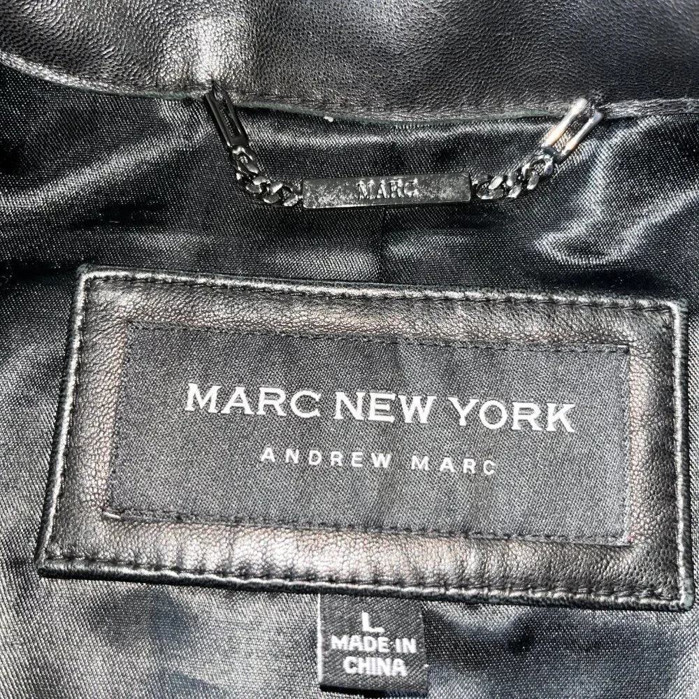 MARC NEW YORK ANDREW MARK FRONT ZIP 100% GENUINE LEATHER JACKET - NWOT - L
